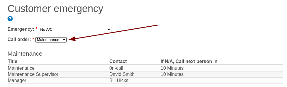 Assign default call order